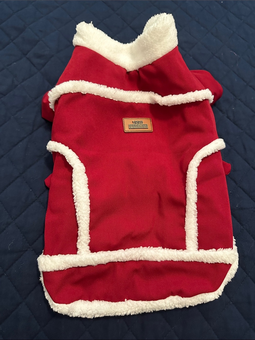 Dog XXL Red Sherpa-Trim Jacket